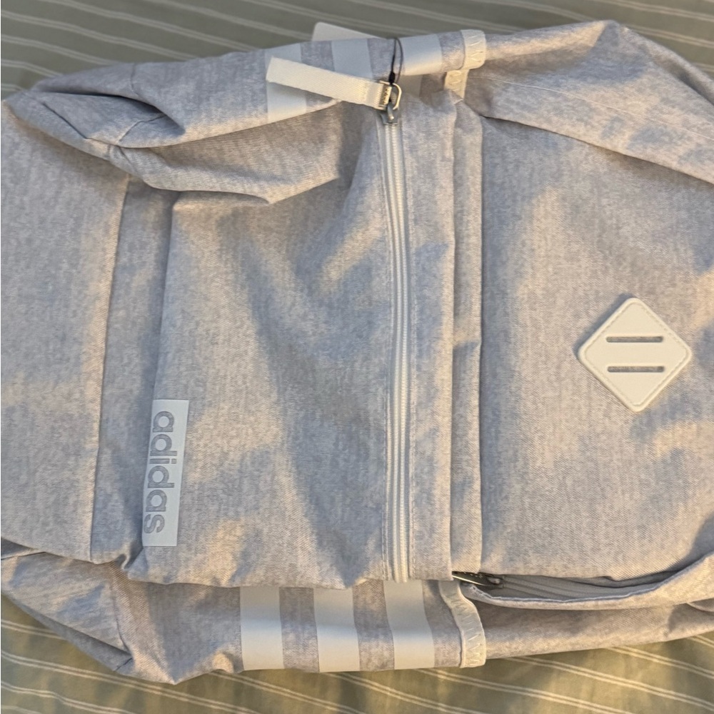 Adidas Light Gray Backpack with White Accents